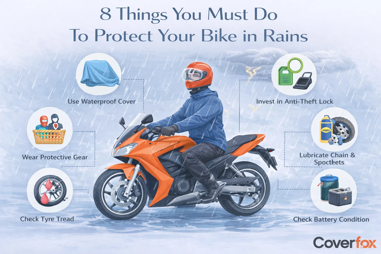 Things you must do to protect your bike in rains